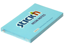 Бумага д/заметок - 76х127 100л. неон.голуб. (HOPAX)