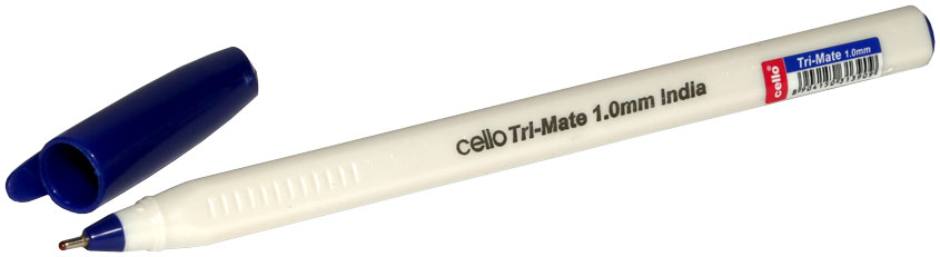 Ручка шариковая - синий стержень "Cello Trimate" (J&J Marketing)