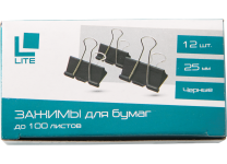 Зажимы черные в наборе - 25мм 12шт. "LITE" (Фарм)