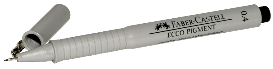 Ручка капиллярная - черная 0.4мм. "Ecco Pigment" (Faber Castell)