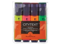 Маркеры текстовые в наборе - 4цв. 1-5мм. "CityText" (Bruno Visconti)