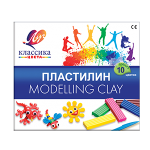Пластилин - 10цв. "Классика" 200г. со стеком картон.уп. (Луч)