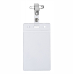 Бейдж - 90х60мм с булавкой + зажим вертикальный (Silwerhof)