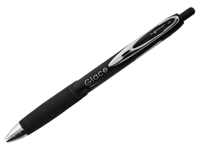 Ручка гелевая автоматическая - чёрный стержень "Glace" (Silwerhof)