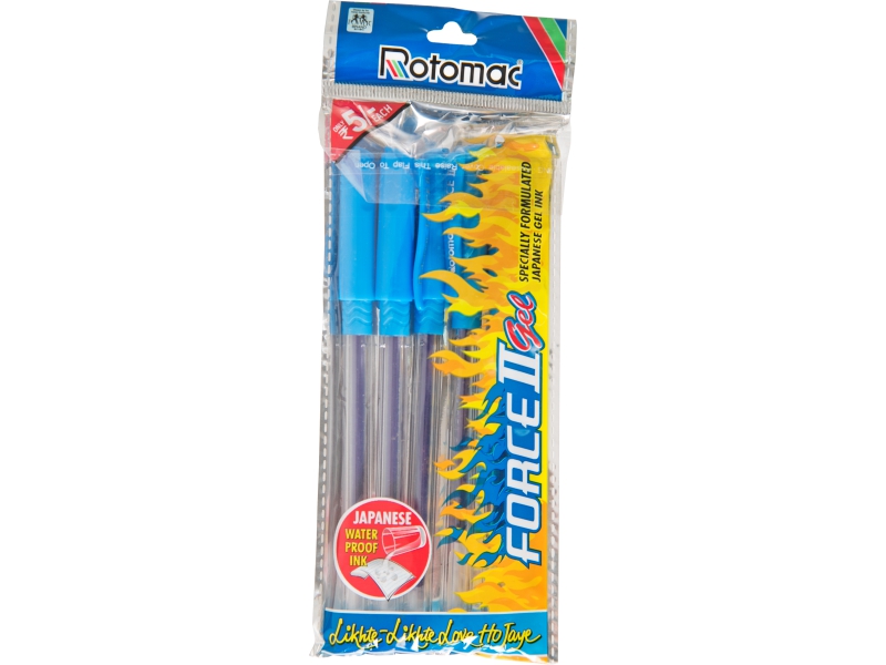 Ручки гелевые в наборе - 5шт. синий стержень "Rotomac--Force-II Gel" (Rotomac)