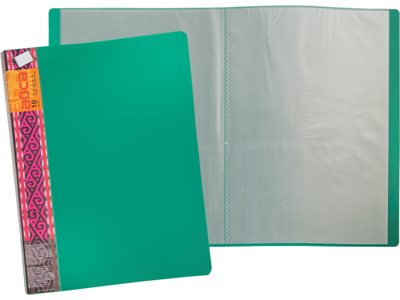 Папка с файлами - А4 10 зеленый (236х11х308мм.) "Айса" толщина пластика 0.50мм. файла 0.25мм. (Shantou Yuansheng Industry)