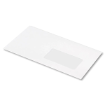 Конверт - 110х220 белый 80гр. прав.окно 45х90 отрывная лента. внутренняя запечатка серая (BONG)