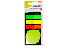 Индексы в наборе - 12х45 3цв. по 25л.неон.+лист 44х44 20л.зел. (HOPAX)