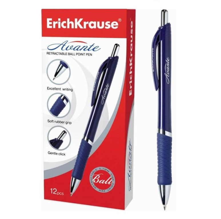 Ручка шариковая автоматическая - синий стержень "AVANTE" (ErichKrause)