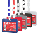 Бейдж - 85х54мм горизонтальный с лентой ассорти (ErichKrause)