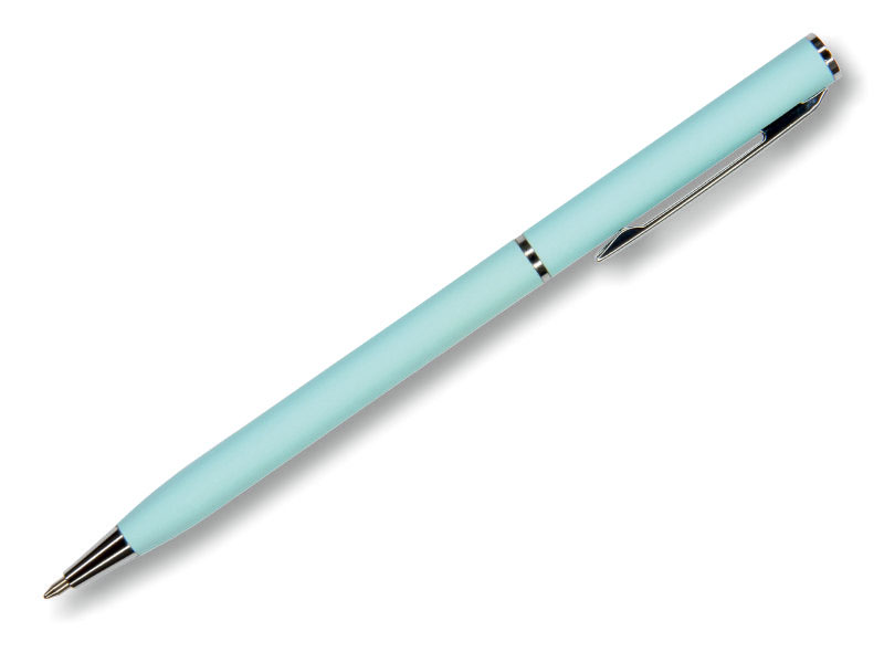 Ручка шариковая автоматическая - синий стержень 0.7мм. "PALERMO" голубой металлический корпус (Bruno Visconti)