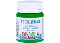Краска акриловая глянцевая - 50мл. светло-зелёная "Декола" (Н.П.)